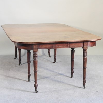 Lot 433 - A Regency mahogany D end dining table, with...