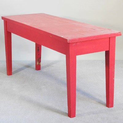 Lot 299 - An early 20th century red painted side table