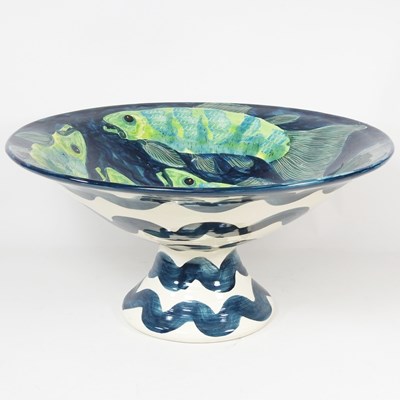 Lot 8 - A large Art Pottery pedestal bowl, probably...
