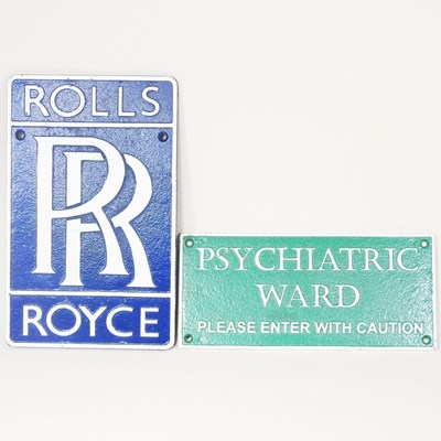 Lot 355 - A modern cast metal advertising sign, Rolls...