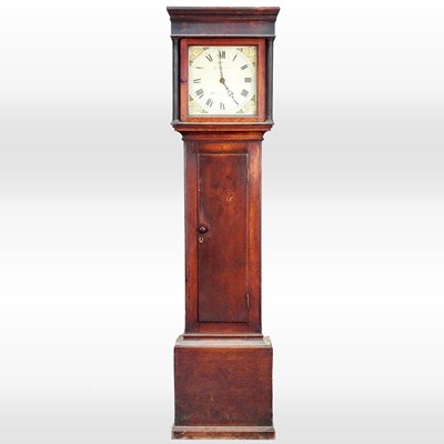 Lot 117 - A 19th century oak cased longcase clock, the...