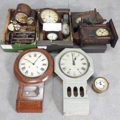 Lot 517 - A collection of 19th century clocks and parts