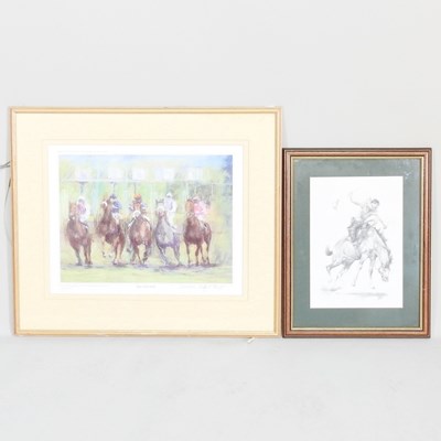 Lot 398 - Sally Courcheé, 20th century, A Bucking Horse,...