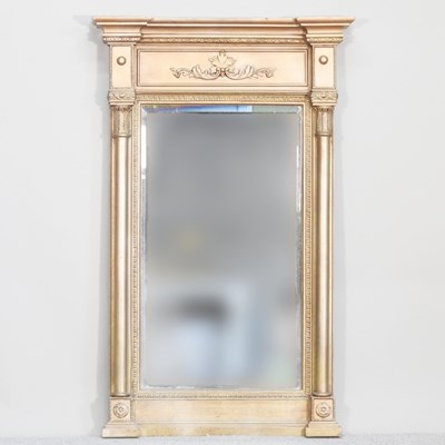 Lot 82 - A Regency style gilt framed pier mirror,...
