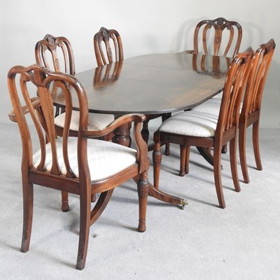 Lot 248 - A reproduction mahogany twin pedestal dining...