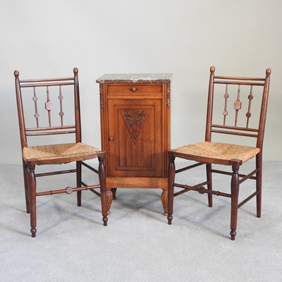 Lot 226 - An early 20th century French walnut marble top...