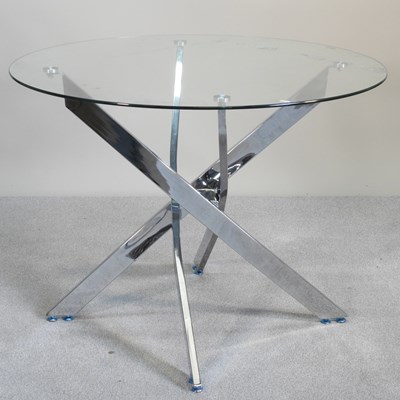 Lot 660 - A Casa Padrino style chrome circular dining...