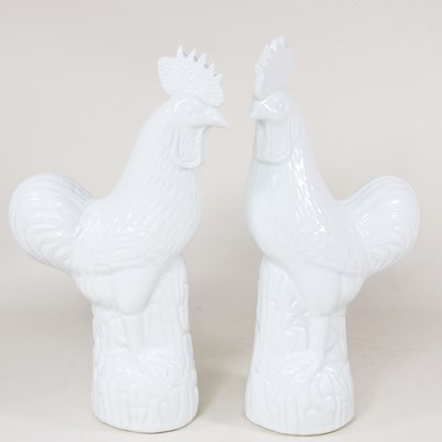 Lot 311 - A pair of modern Chinese blanc de chine models...
