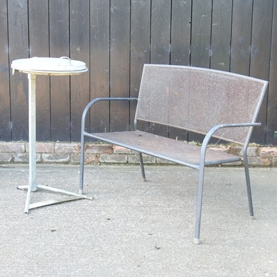 Lot 254 - A metal garden bench, together with a...