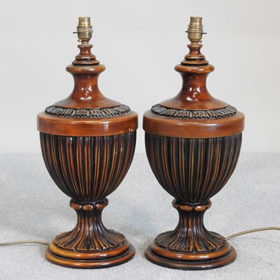 Lot 352 - A pair of Regency style turned wooden table...