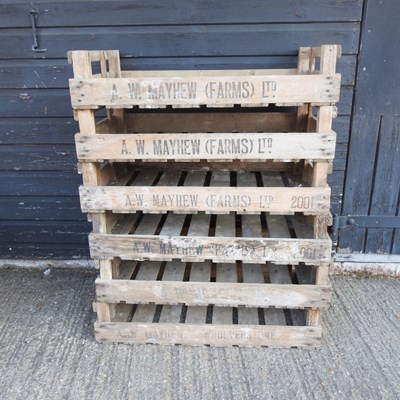 Lot 484 - A collection of six wooden fruit trays (6)
