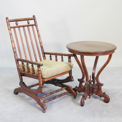 Lot 253 - A 19th century American rocking chair,...