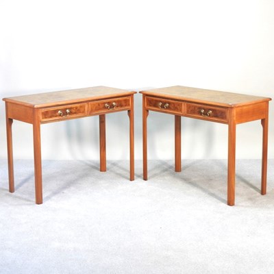 Lot 455 - A pair of handmade walnut side tables, each...