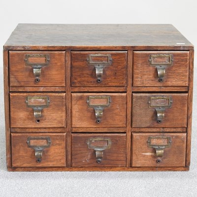 Lot 88 - An early 20th century oak chest of filing drawers