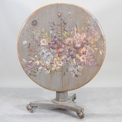 Lot 42 - A Victorian and later hand painted dining...