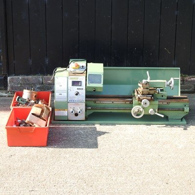 Lot 412 - A Warco WM250 electric lathe, together with a...