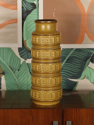 Lot 6 - A West German yellow glazed pottery vase,...