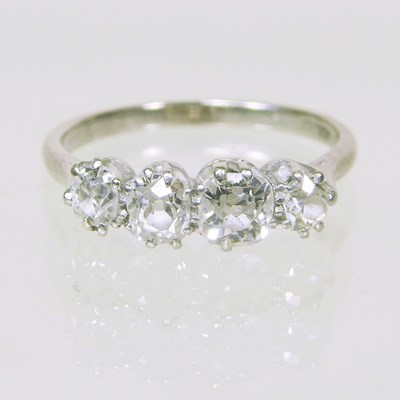Lot 10 - An 18 carat white gold and platinum set...