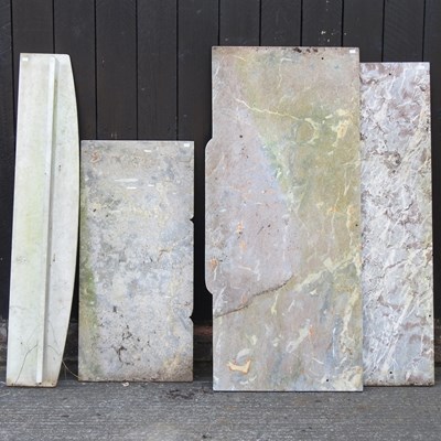 Lot 321 - A marble table top, 130cm, together with two...