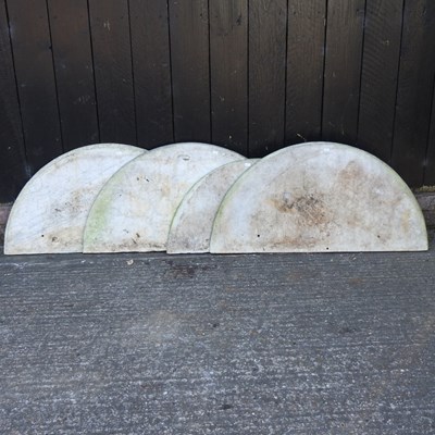 Lot 394 - A D-shaped marble table top, 90 x 46cm,...