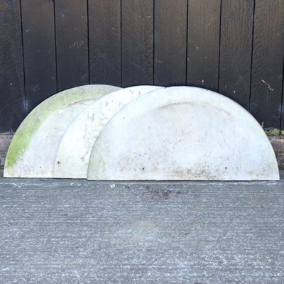 Lot 418 - A D-shaped marble table top, 90cm wide,...