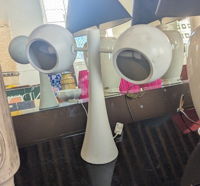 Lot 22 - A 1970s style white painted metal twin branch...