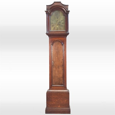 Lot 161 - A George III oak cased longcase clock, the...