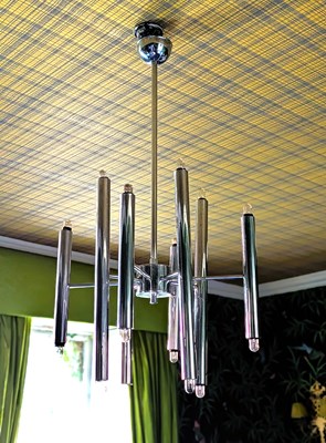 Lot 57 - A Sciolari chrome eight branch ceiling pendant