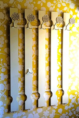 Lot 96 - A 1970s style white painted coat hook, 118 x 76cm