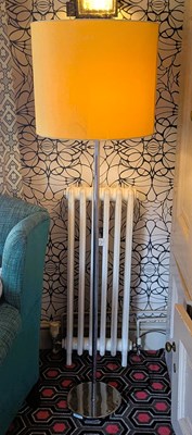 Lot 99 - A 1980s style chrome standard lamp, with a...