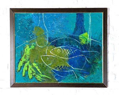 Lot 101 - D Morton, 20th century, Two fish, signed oil...