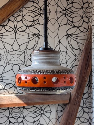 Lot 121 - A West German pottery ceiling pendant, circa...