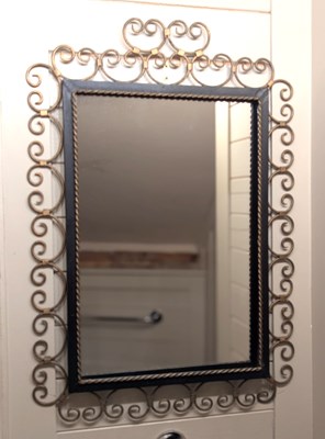 Lot 125 - A 1950s wirework framed wall mirror, 67 x 45cm