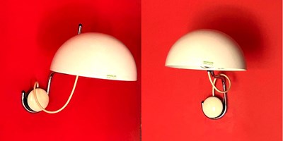 Lot 134 - A pair of Harveiluce white plastic wall lights