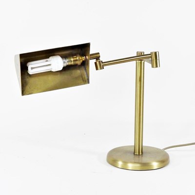 Lot 209 - A brass adjustable desk lamp, 37cm high