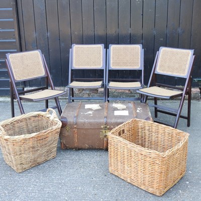 Lot 649 - A set of four folding chairs, together with a...