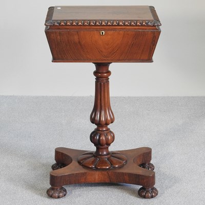 Lot 199 - A William IV rosewood box on stand, with a...