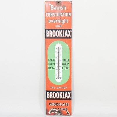 Lot 402 - An old enamel advertising sign, Brooklax,...