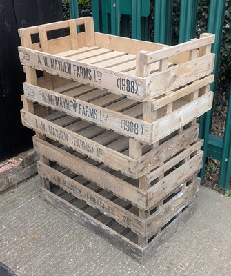 Lot 653 - A collection of six wooden fruit trays
