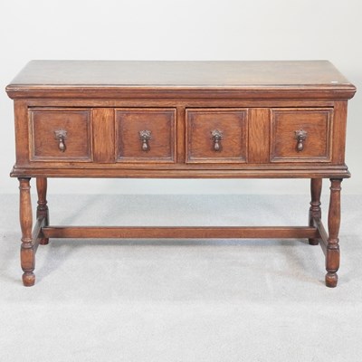 Lot 474 - A Jacobean style oak dresser base, early 20th...