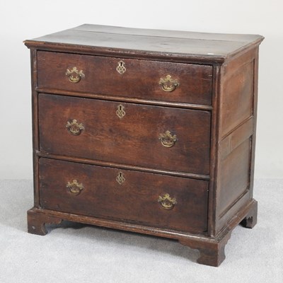 Lot 223 - A small 17th/18th century oak chest of drawers,...