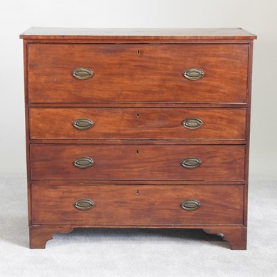 Lot 413 - A 19th century mahogany secretaire chest of...