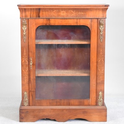 Lot 192 - A Victorian walnut and inlaid pier cabinet,...
