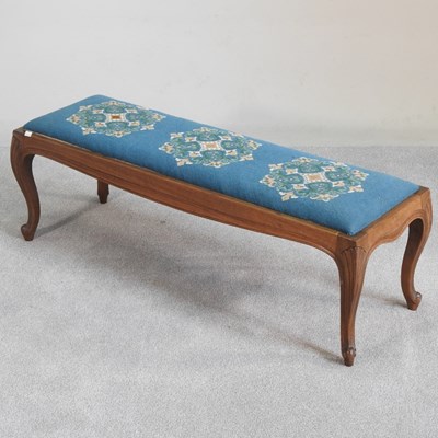 Lot 665 - An early 20th century tapestry footstool, on...