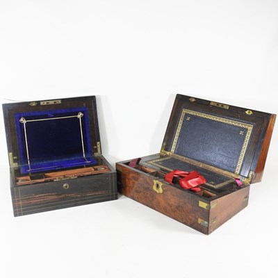Lot 373 - A Victorian coromandel writing slope, 40cm...