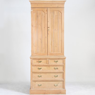 Lot 183 - An antique pine gun cabinet, later fitted with...