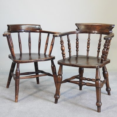 Lot 282 - A smoker's bow armchair, together with another...