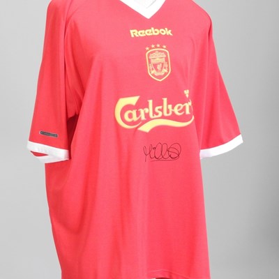 Lot 617 - A Liverpool, 2001-2003 football shirt, signed...