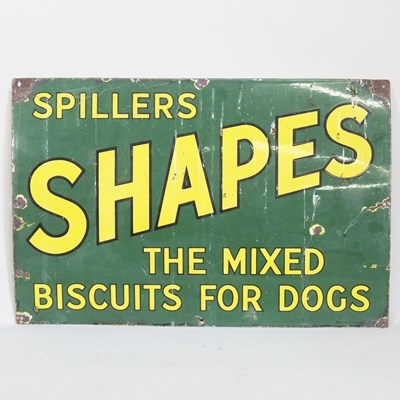Lot 52 - An old enamel advertising sign, Spillers...