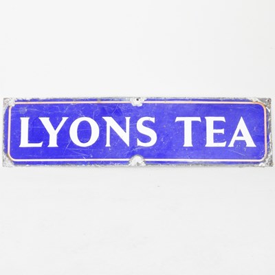 Lot 33 - An old Lyons Tea enamel advertising sign, with...